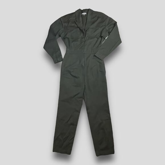 GOOD AMERICAN NEW RETRO WORKWEAR JUMPSUIT OLIVE GREEN SIZE 1 - Picture 1 of 10